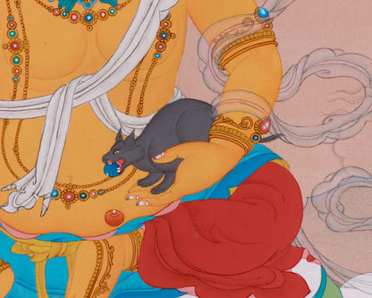 Dzambhala, God of Wealth Thangka | Tibetan Art for Financial Blessings and Spiritual Growth