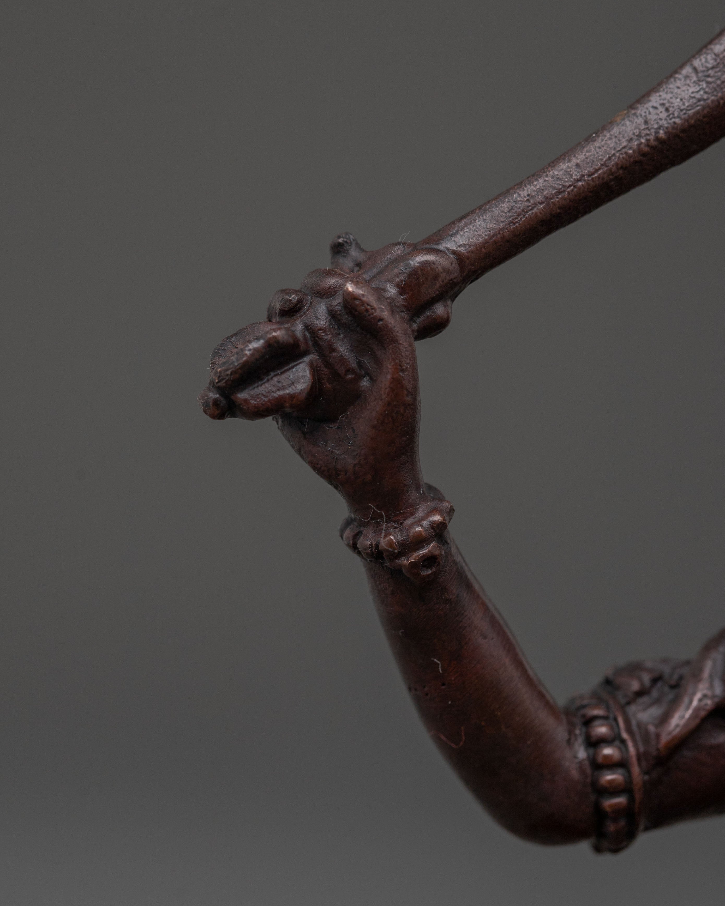 Sacred Manjushri Oxidized Copper Statue | Buddhist Wisdom Art