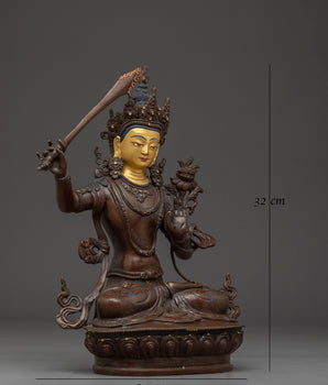 Buddhist wisdom deity Manjushri Art | Embodiment of Insight