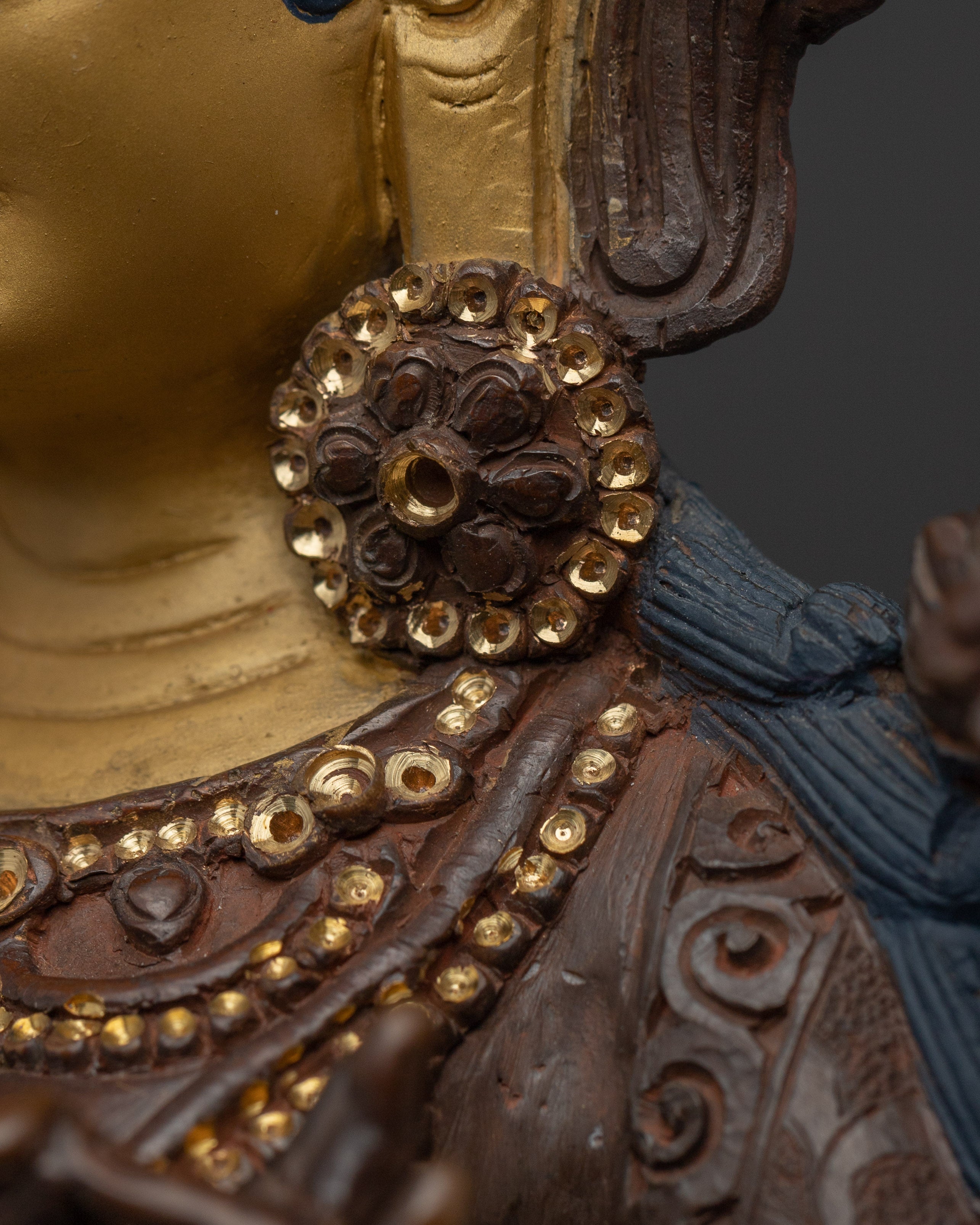 Handcrafted White Tara Copper Female Deity | Oxidized Copper with Acrylic Paint