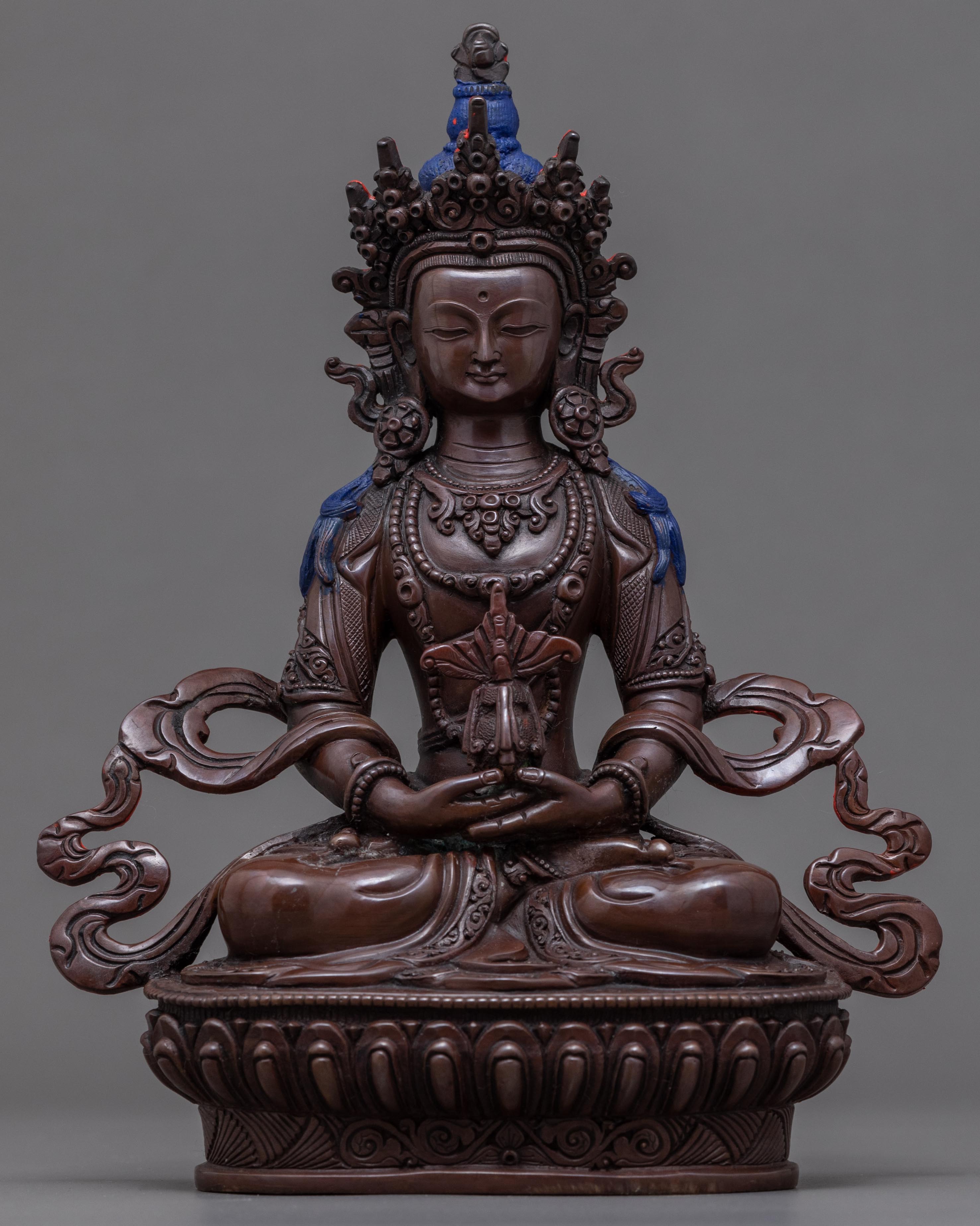 Amitayus Bodhisattva Copper Sculpture