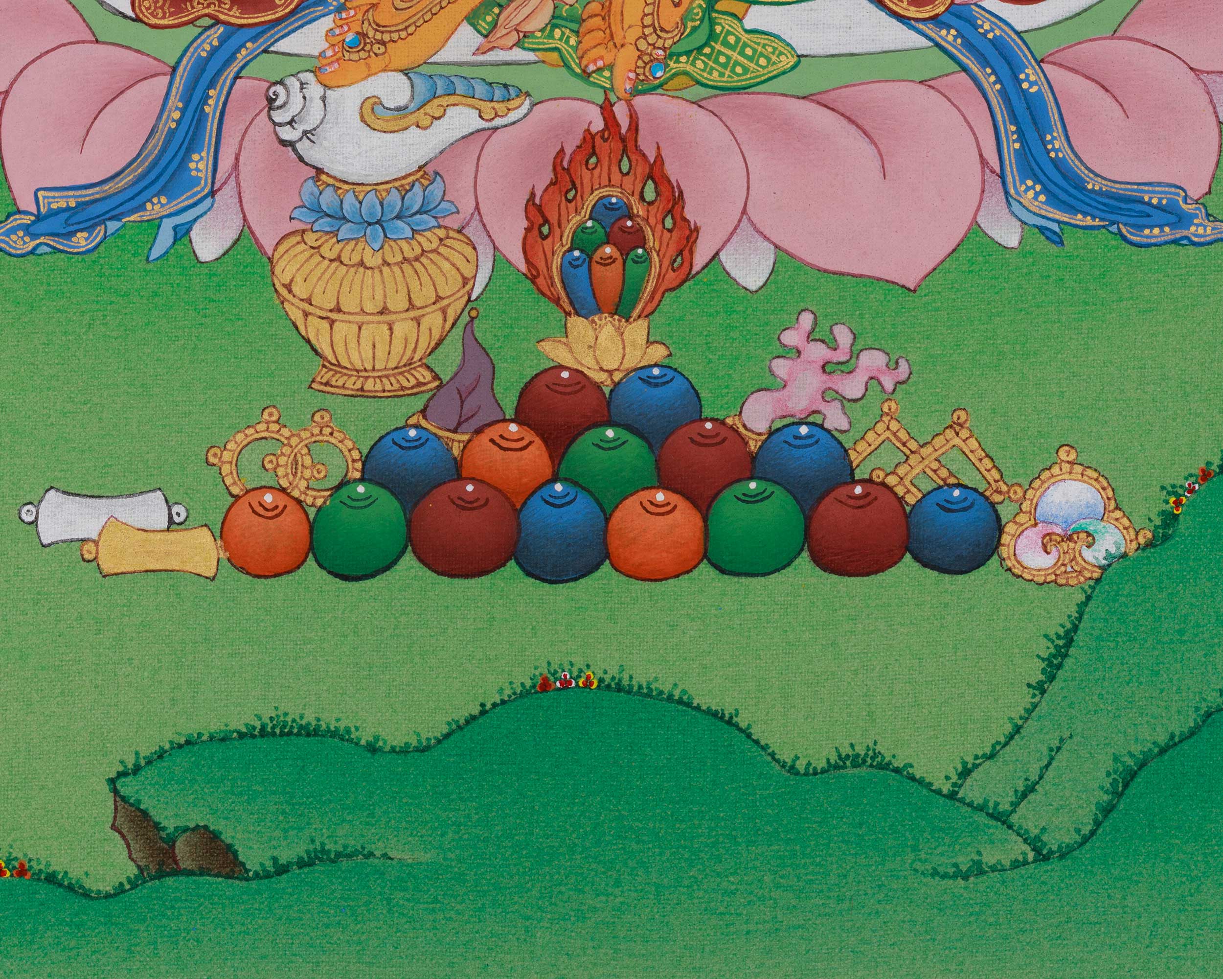 Buddhist Prosperity Deity Dzambhala Thangka | Sacred Wealth Deity Art