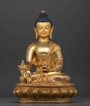 24K Gold Gilded Medicine Buddha