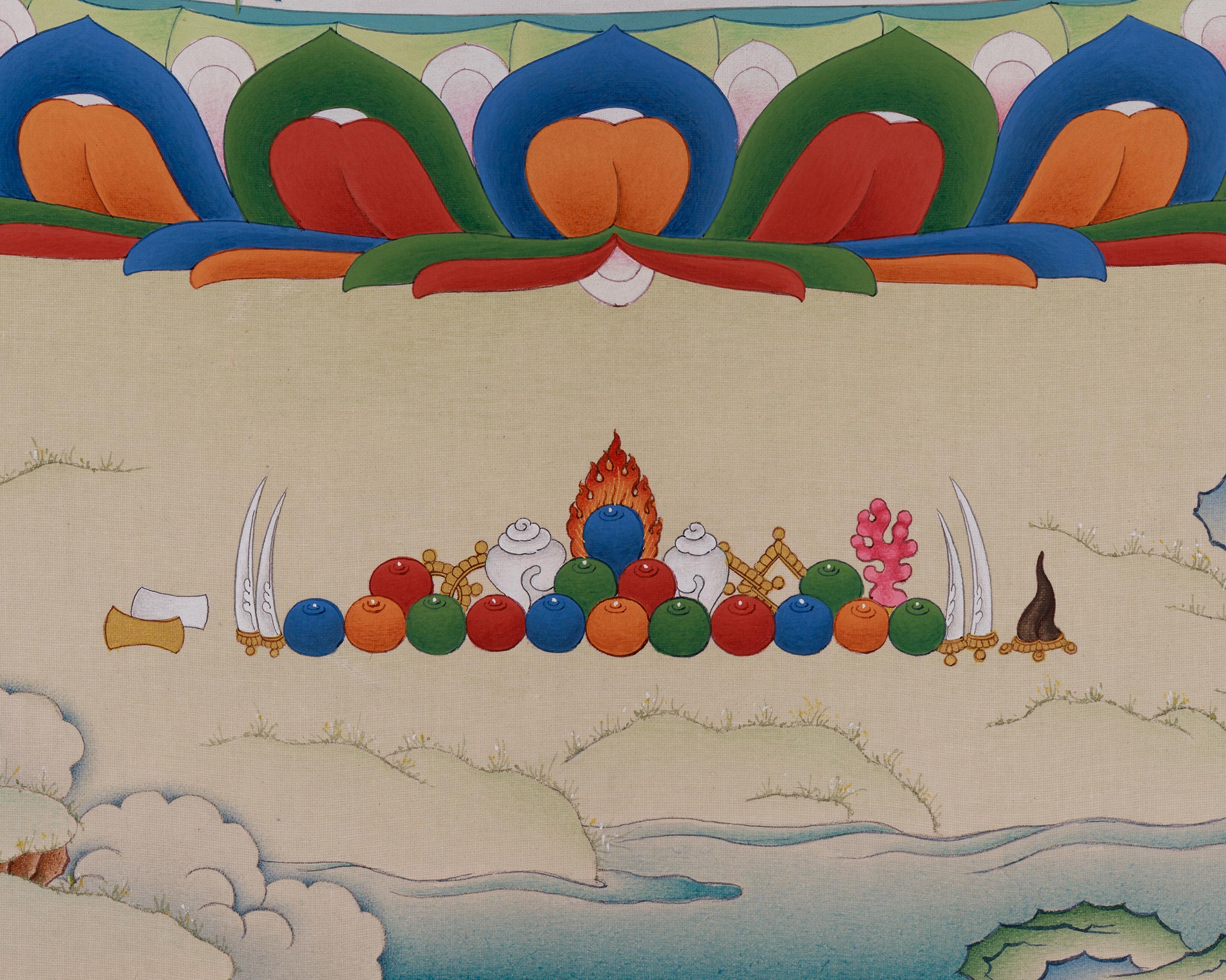 Tibetan Medicine Buddha Art | Bhaisajyaguru Thangka | Healing Deity