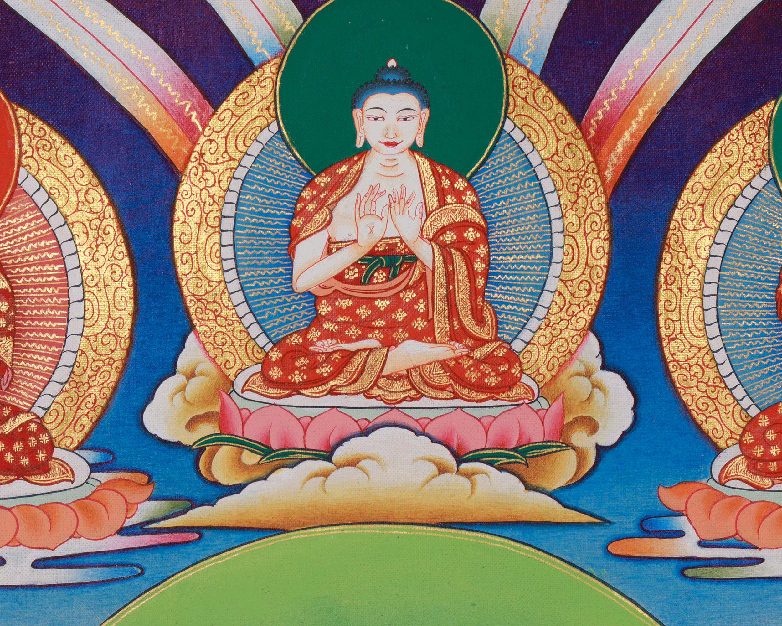 Buddhist Wisdom Deity Manjushri thangka | Bodhisattva Spiritual Art