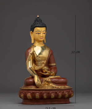 Shakyamuni Buddha Statue In Gold-Gilded 