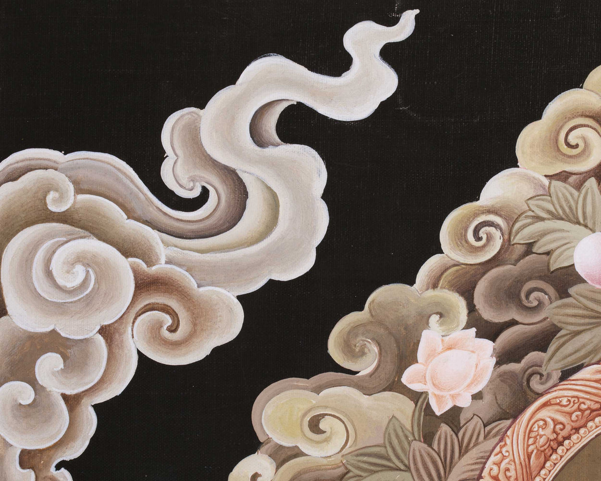 Standing Compassion Deity Chenrezig Thangka | Symbol of Divine Love