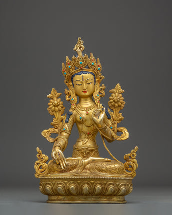 White Tara Statue: Buddhist Seven-eyed Goddess