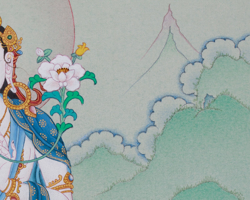 Maa Sita Tara (White Tara) Thangka | Protection, Healing, and Peace