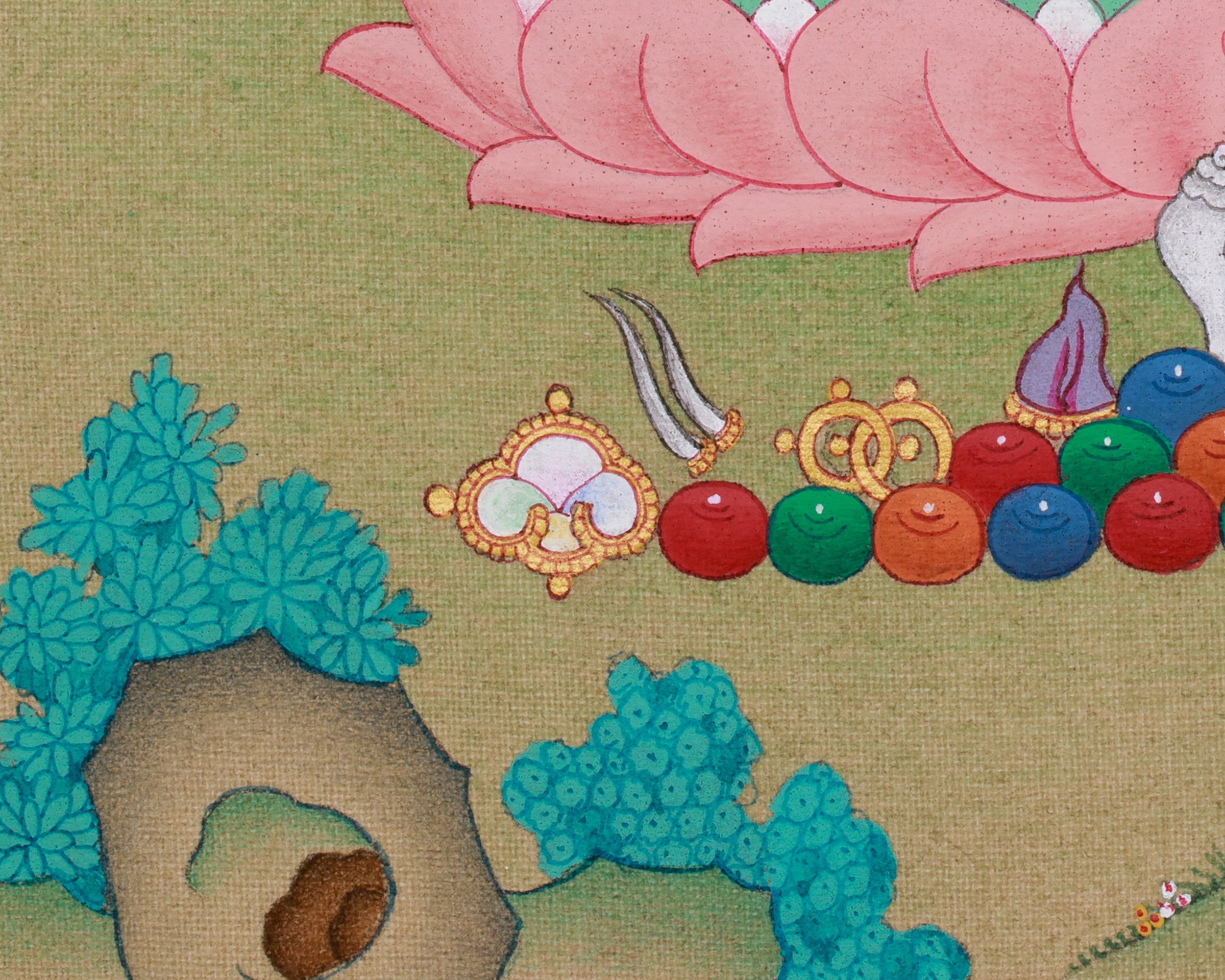 Traditional Thangka of Seven Eye White Tara | Goddess of Healing