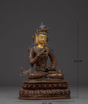 Vjarasattva Oxidized Copper Statue