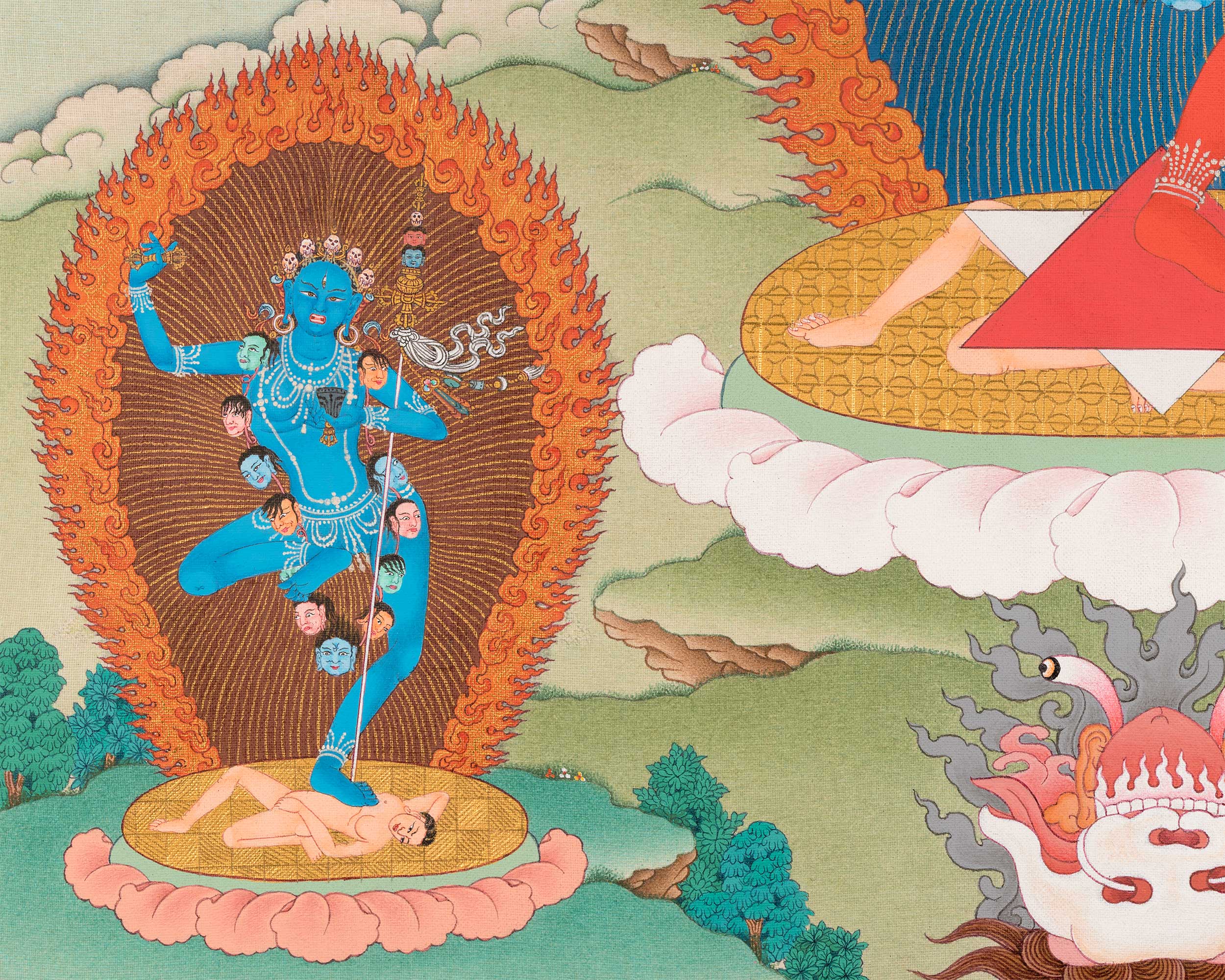 Thangka Print Of Dorje Phagmo | Thunderbolt Goddess | Spiritual Gift Ideas