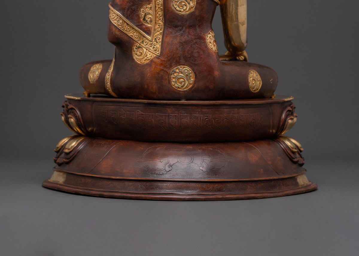 24k Gold Gilded Shakyamuni Buddha Sculpture | Historical Buddha | Tibetan Decor | Meditation Sacred Altar"
