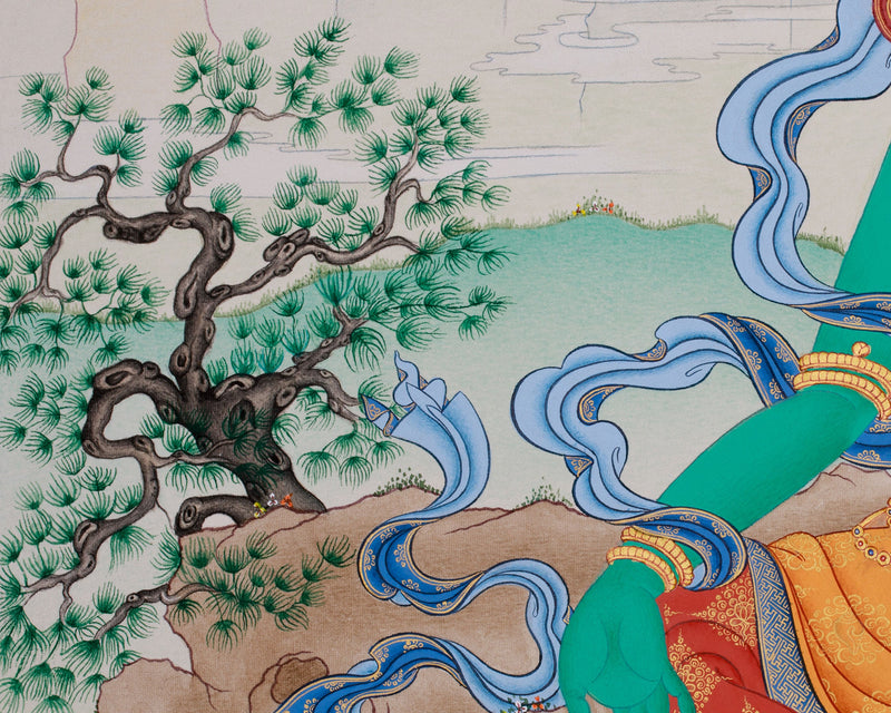 Supreme Mother Green Tara Thangka | Elegant Tibetan Artistry