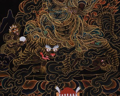 Authentic Hand-Painted Dorje Drolo Thangka | Wrathful Wisdom for Spiritual Protection