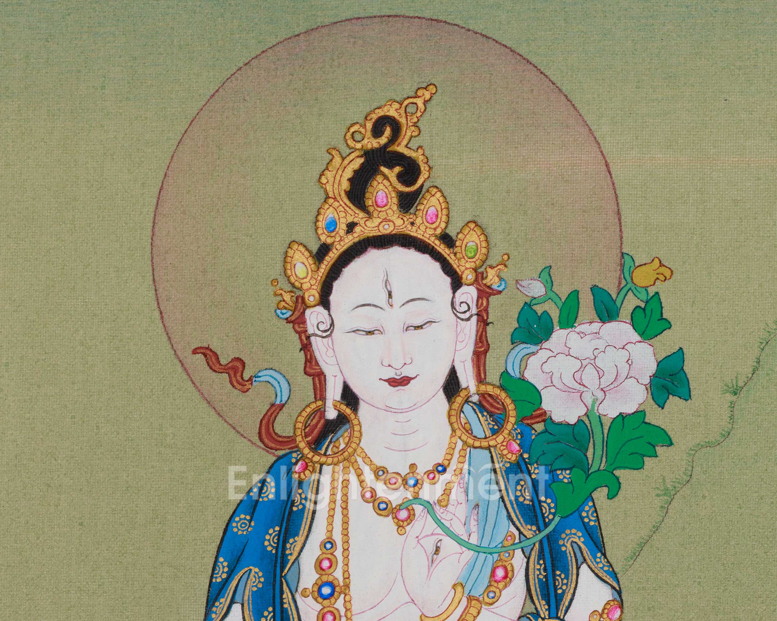 Healing Deity White Tara Artwork | Sita Tara | Seven-Eyed Traditional Thangka