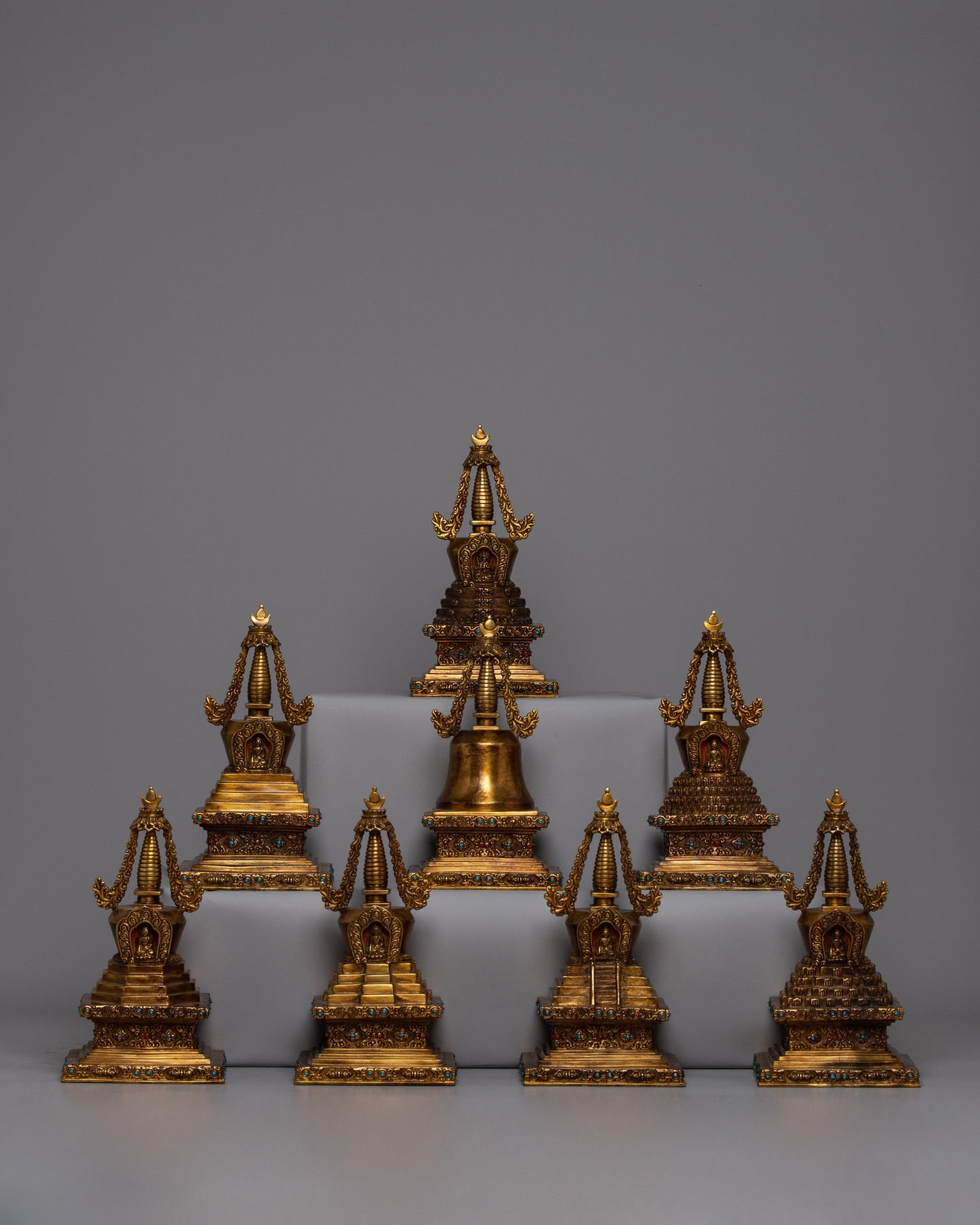 Tibetan Eight Stupa Set 