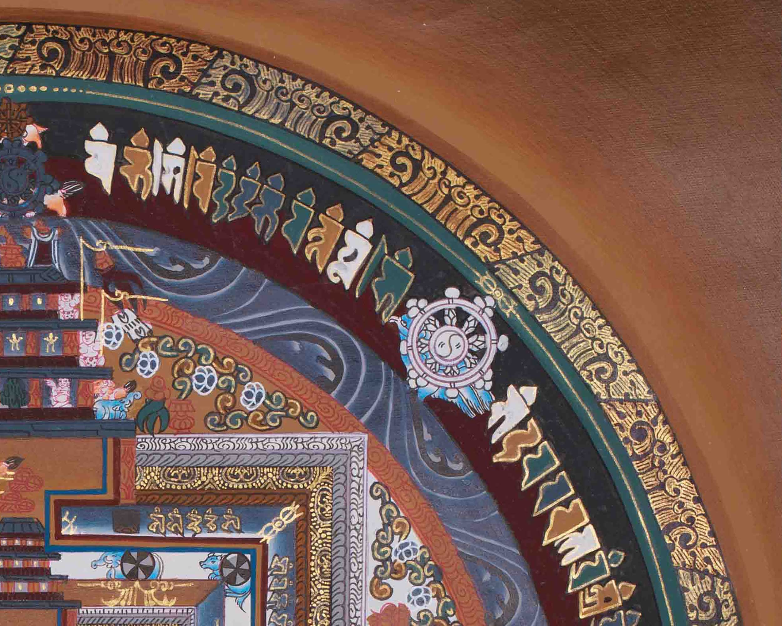 Traditional Thangka Of Kalachakra Mandala | Symbol Of Wisdom, Harmony, and Enlightenment | Meditation & Spiritual Altar