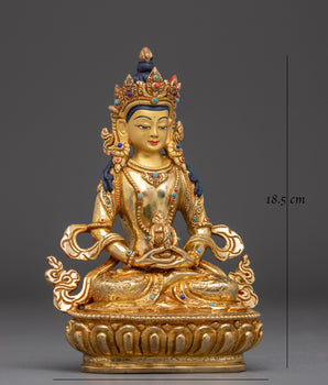 Golden Healing Deity Amitayus Statue