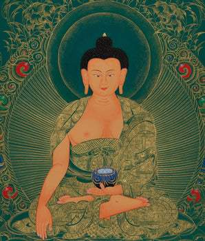 Traditional Shakyamuni Buddha Artwork | Sacred Thangka of Peace and Enlightenment