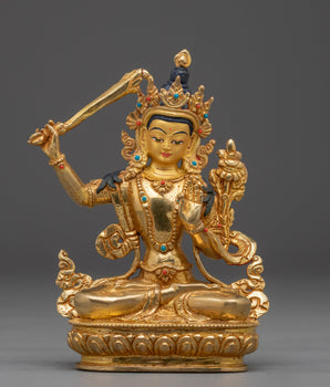 Golden Handmade Statue of Manjushri