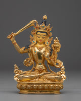 Golden Handmade Statue of Manjushri