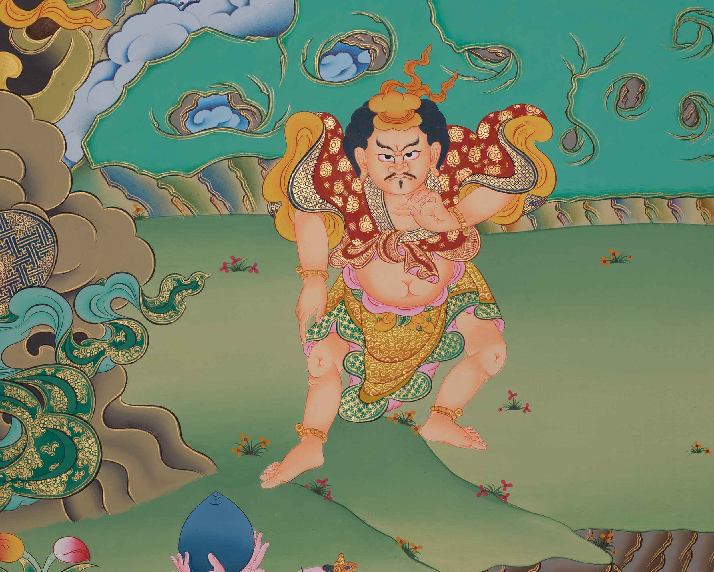 Traditional Thangka of Virupaksa | Protector of the Western Direction