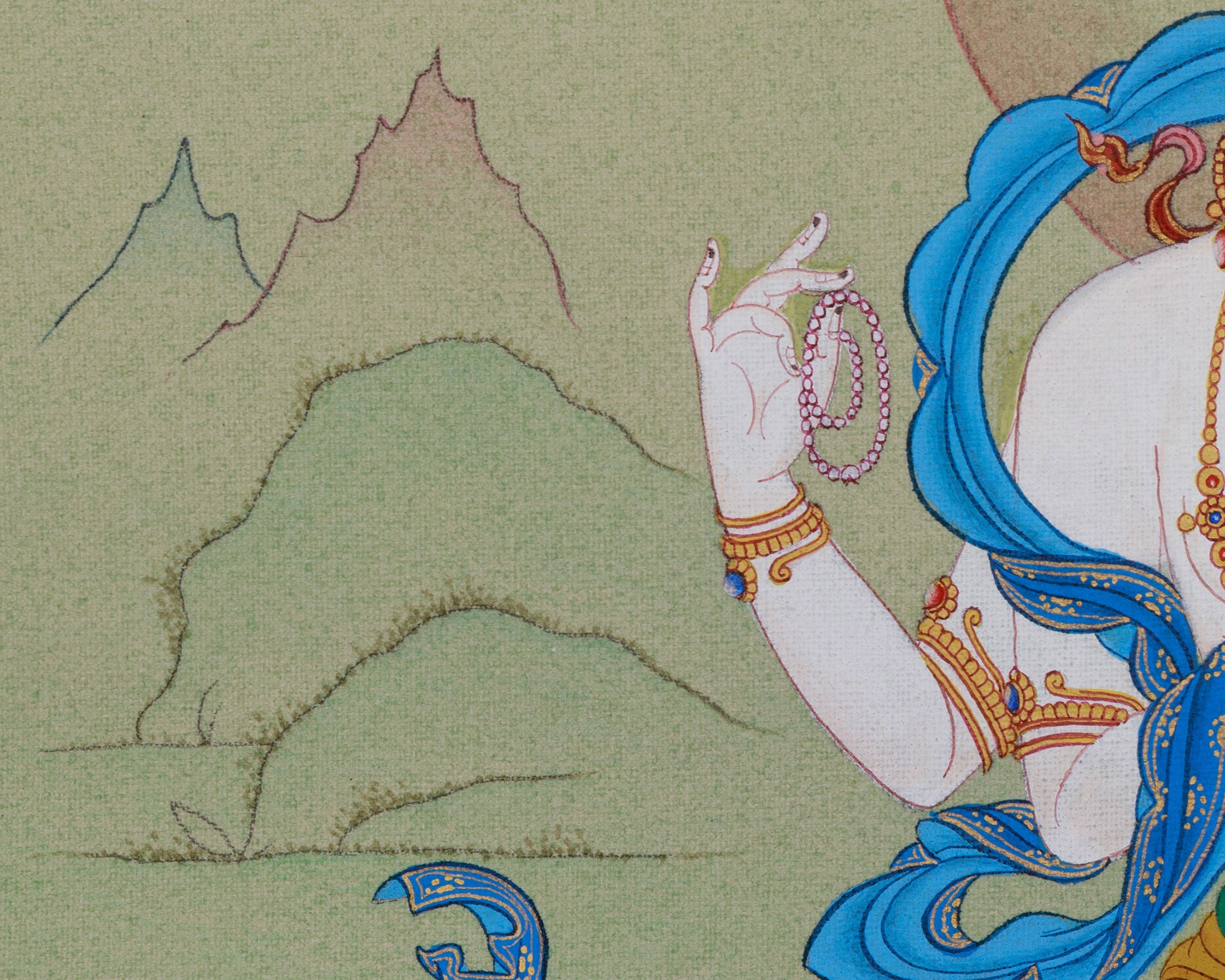 Traditional Art of Four-Armed Chenrezig | Bodhisattva of Boundless Compassion