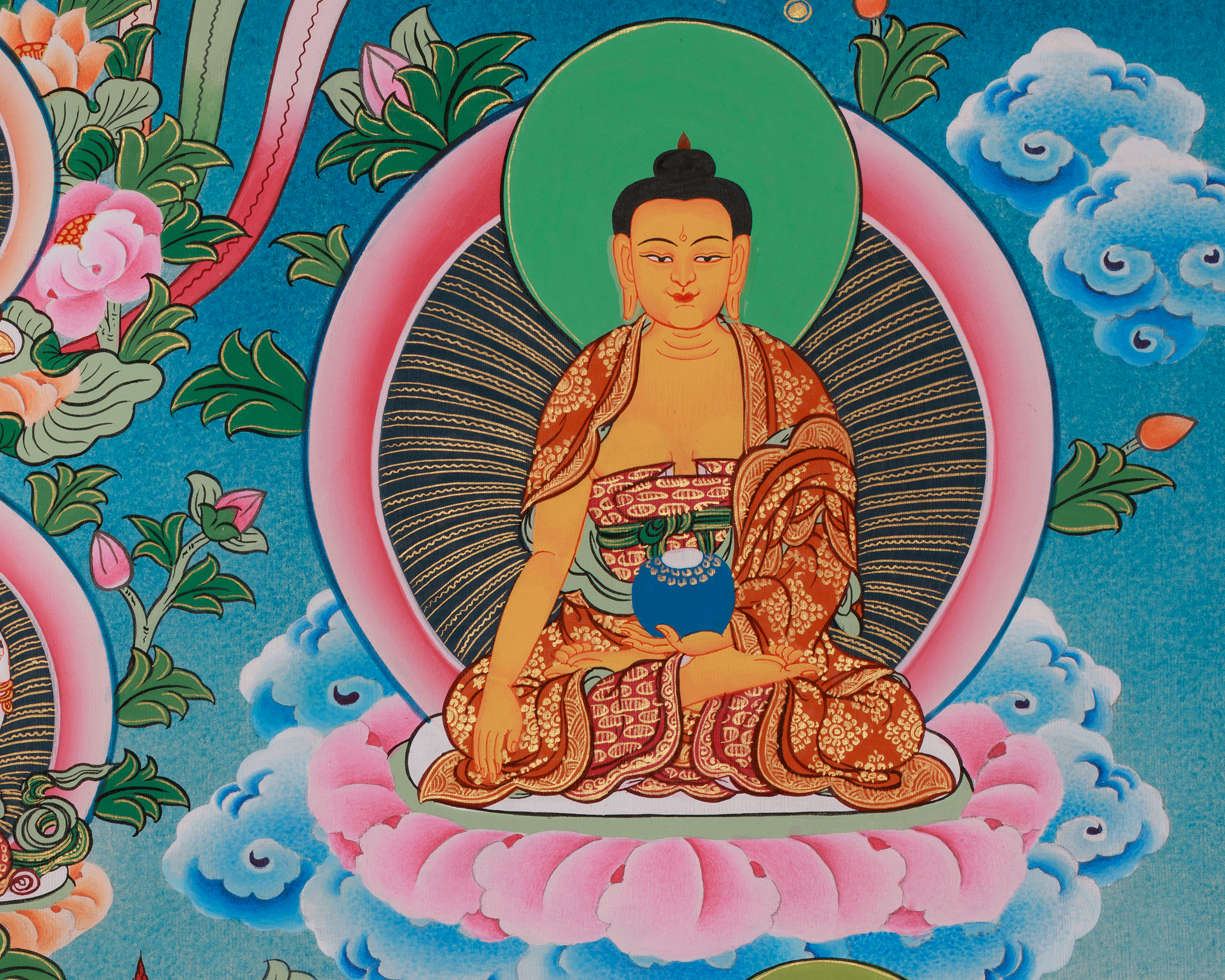 Precious Guru Rinpoche Thangka | Tibetan Buddhist Altar | Lotus Born Master