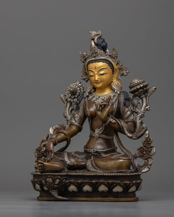 Handcrafted Green Tara Art