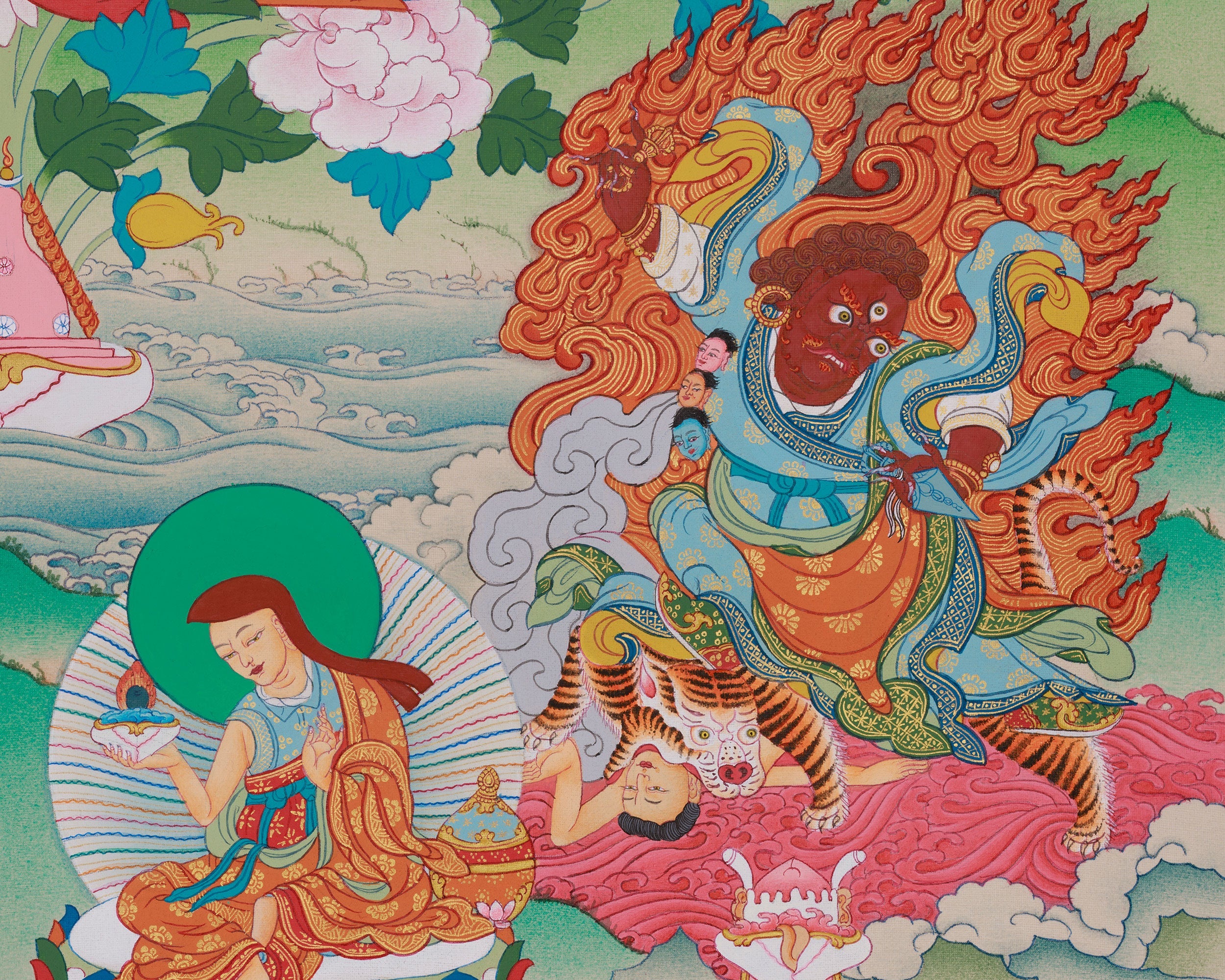 Guru Padmasambhava Art | Tibetan Buddhist Thangka Painting for Vajrayana Altar
