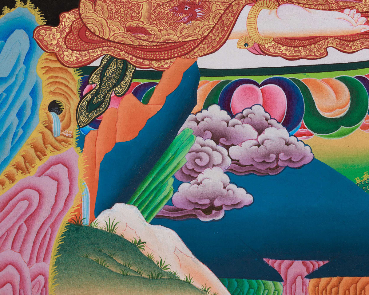 Traditional Two-Armed Chenrezig Thangka | A Sacred Artwork of Compassion and Protection