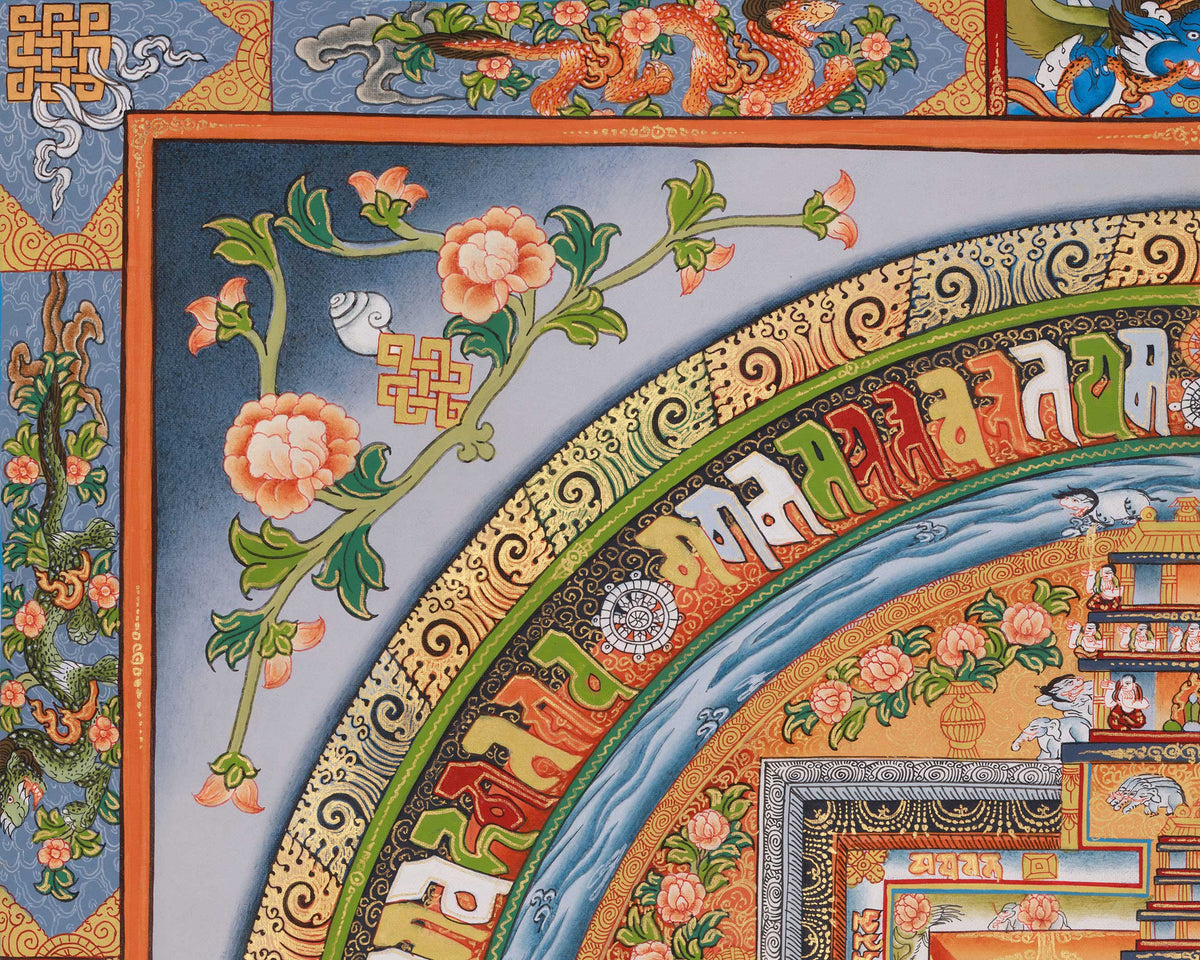Hand-Painted Kalachakra Mandala Painting | Wheel of Time