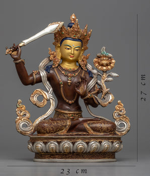 Immerse Yourself in the Wisdom of the Manjughosha Mantra with This Stunning Manjushri Statue