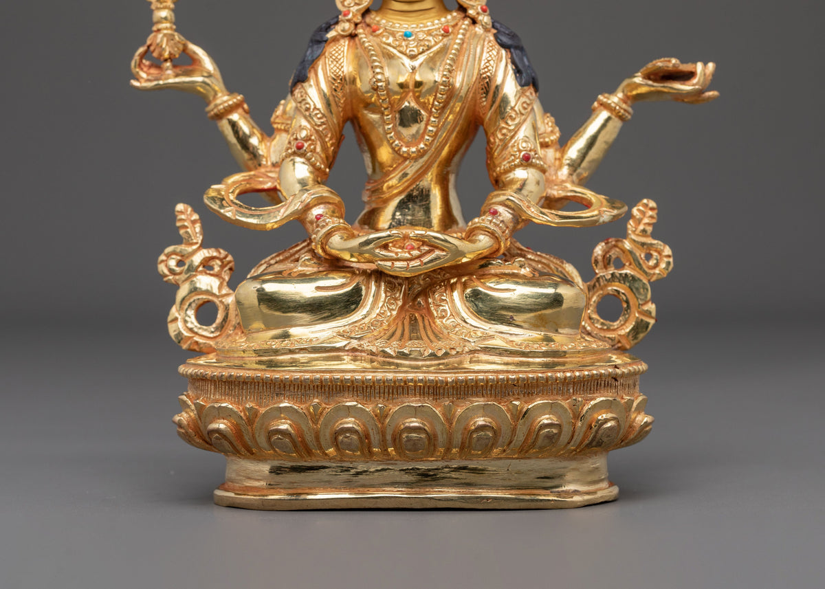 Handmade Prajnaparamita Statue | 24K Gold Gilded Wisdom Sculpture