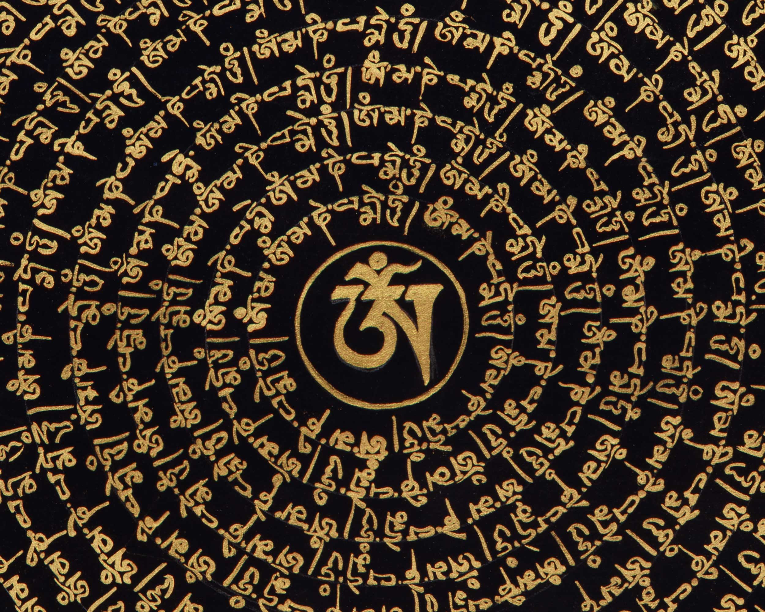 Sacred Mantra Mandala Artwork | Himalayan Buddhist Meditation Art | Home Decor