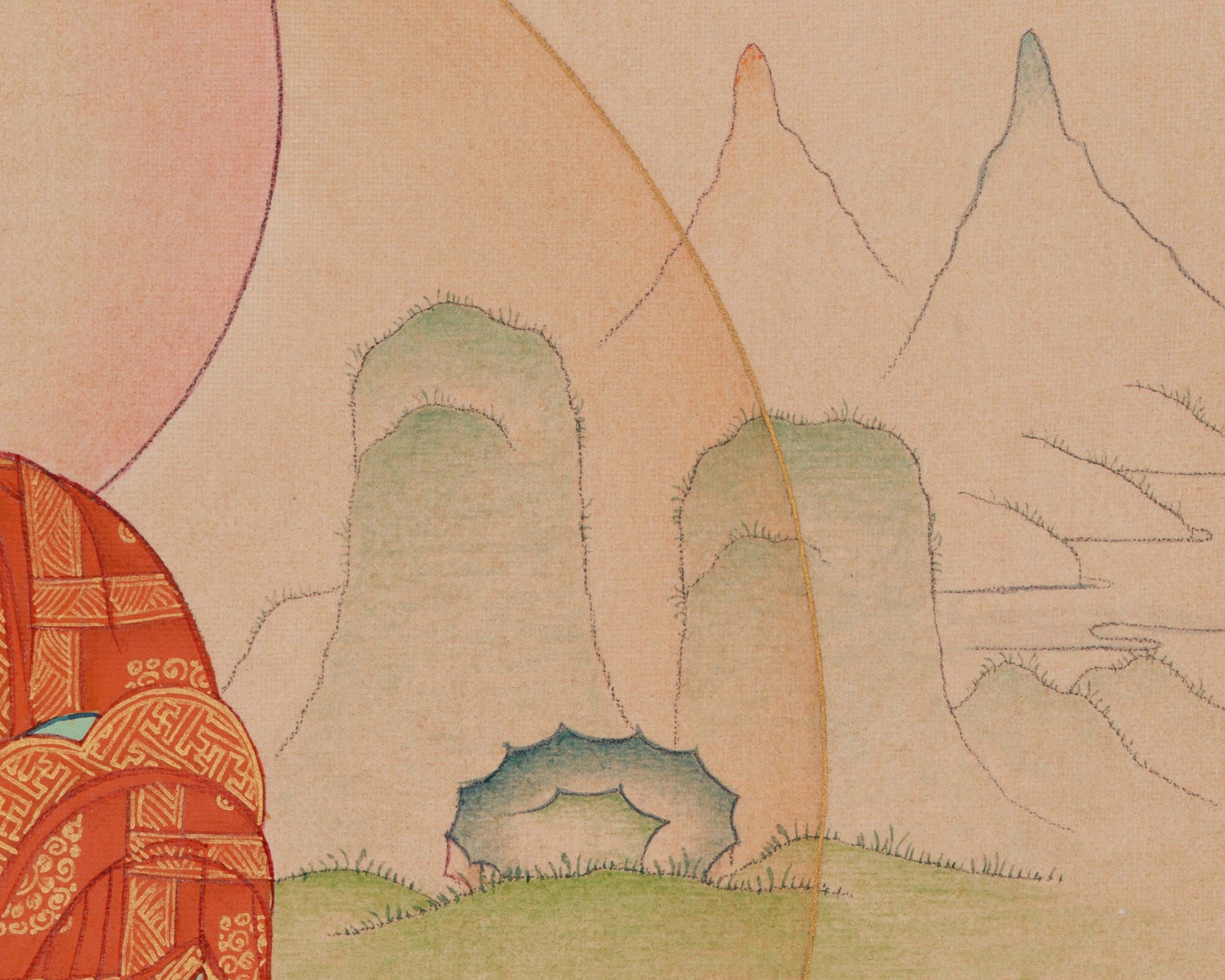 33cm Blue Healing Buddha, Bhaisajyaguru Thangka | Supreme Healer