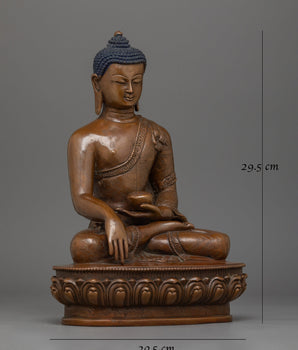 Shakyamuni Buddha Handmade Oxidized Statue | Beacon of Enlightenment