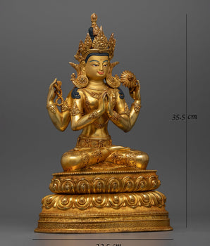 Chenrezig Nepali Handiwork Statue | Embodiment of Compassion