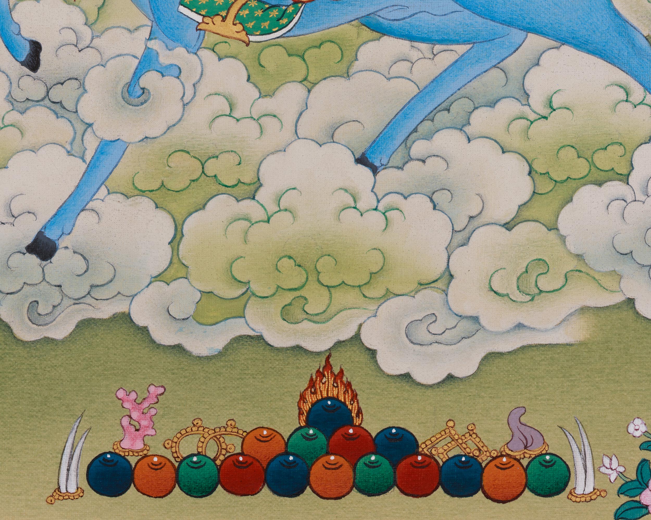 Achi Chokyi Drolma with Jigten Sumgon Thangka | The Protector Deity and Revered Teacher