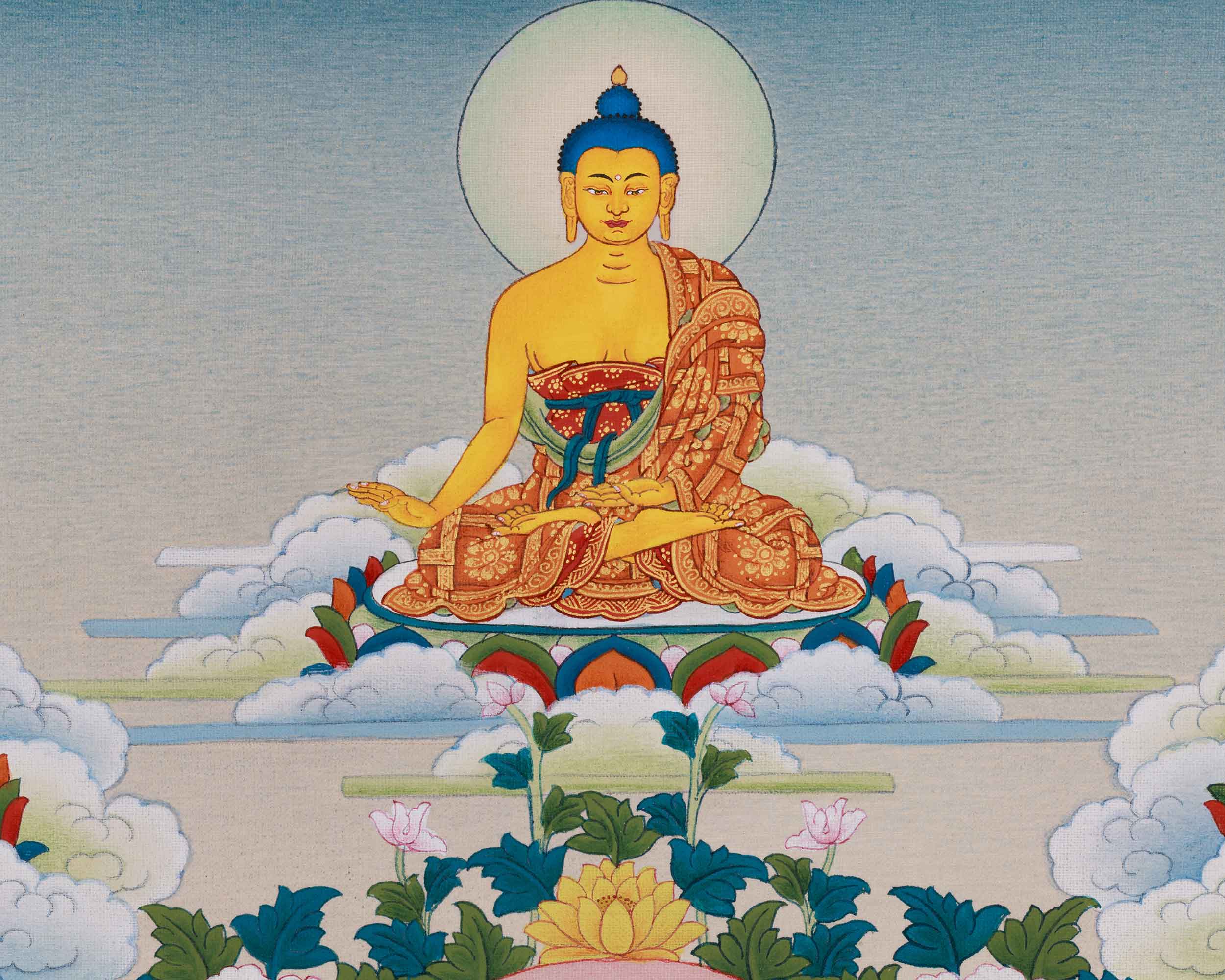 Traditional Asta Medicine Buddha Thangka | Healing and Longevity Art