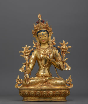 White Tara Copper Statue for Sacred Shrine