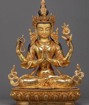 4 Arms Chenrezig Sculpture 