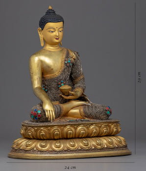 The Buddha Siddhartha Gautama |  Gold Plated Himalayan Art