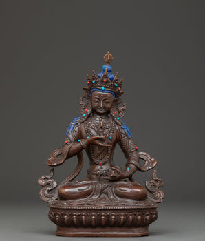 Handmade Oxidized Copper Statue of Vajrasattva