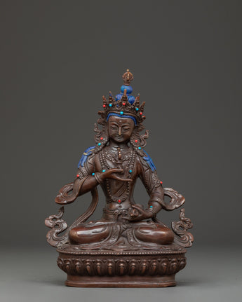 Handmade Oxidized Copper Statue of Vajrasattva