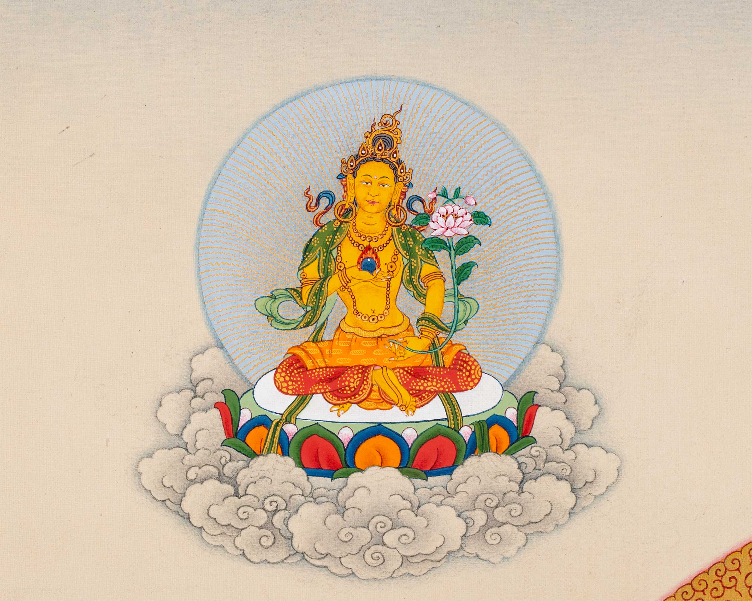 Gyalwa Gyasto Mandala | Chenresig with Vajravarahi Thangka