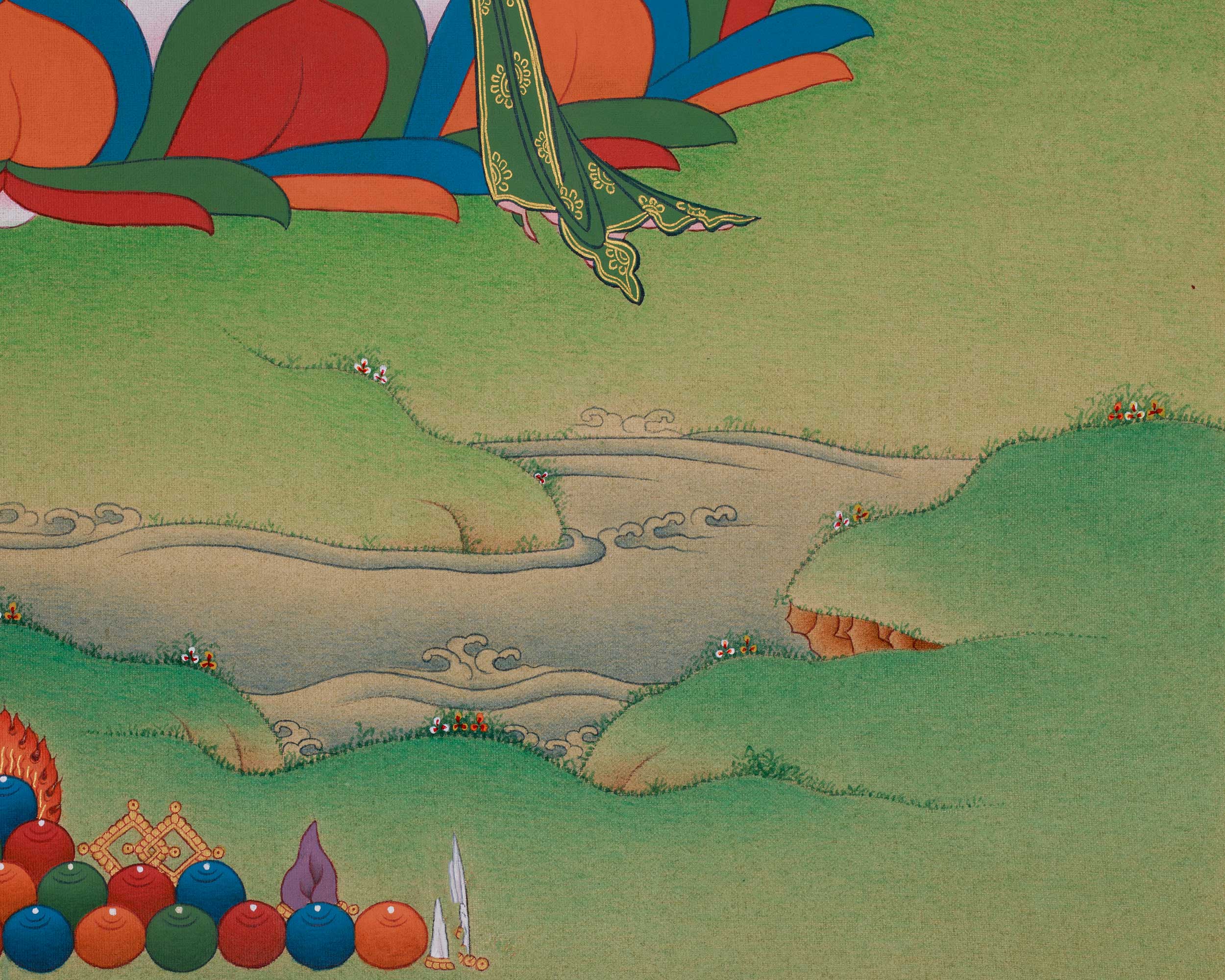 Himalayan Manjushri Thangka | Divine Wisdom Bodhisattva Art