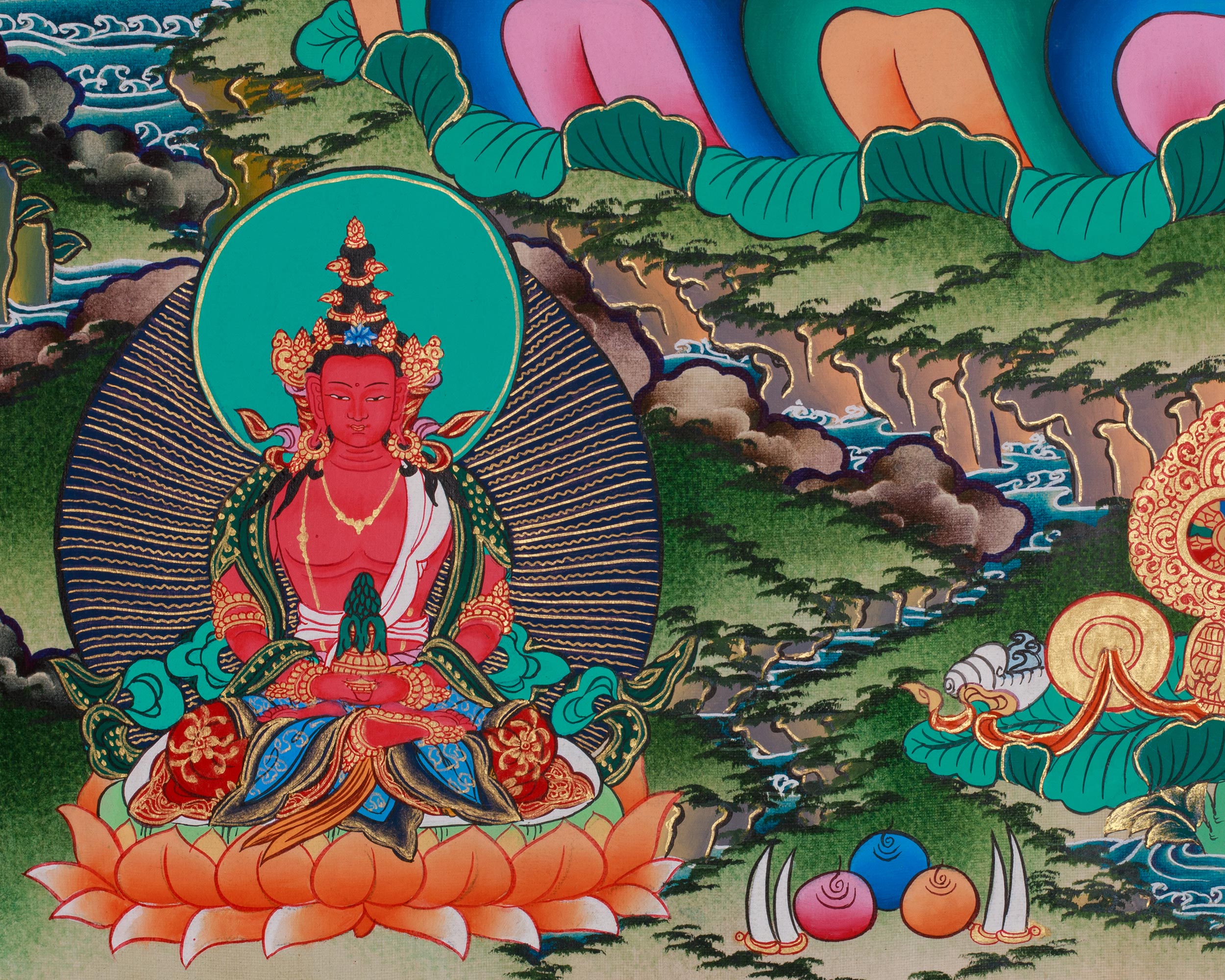 Sita Tara Healing Deity Thangka | A Revered Female Buddha | Seven-Eyed Goddess