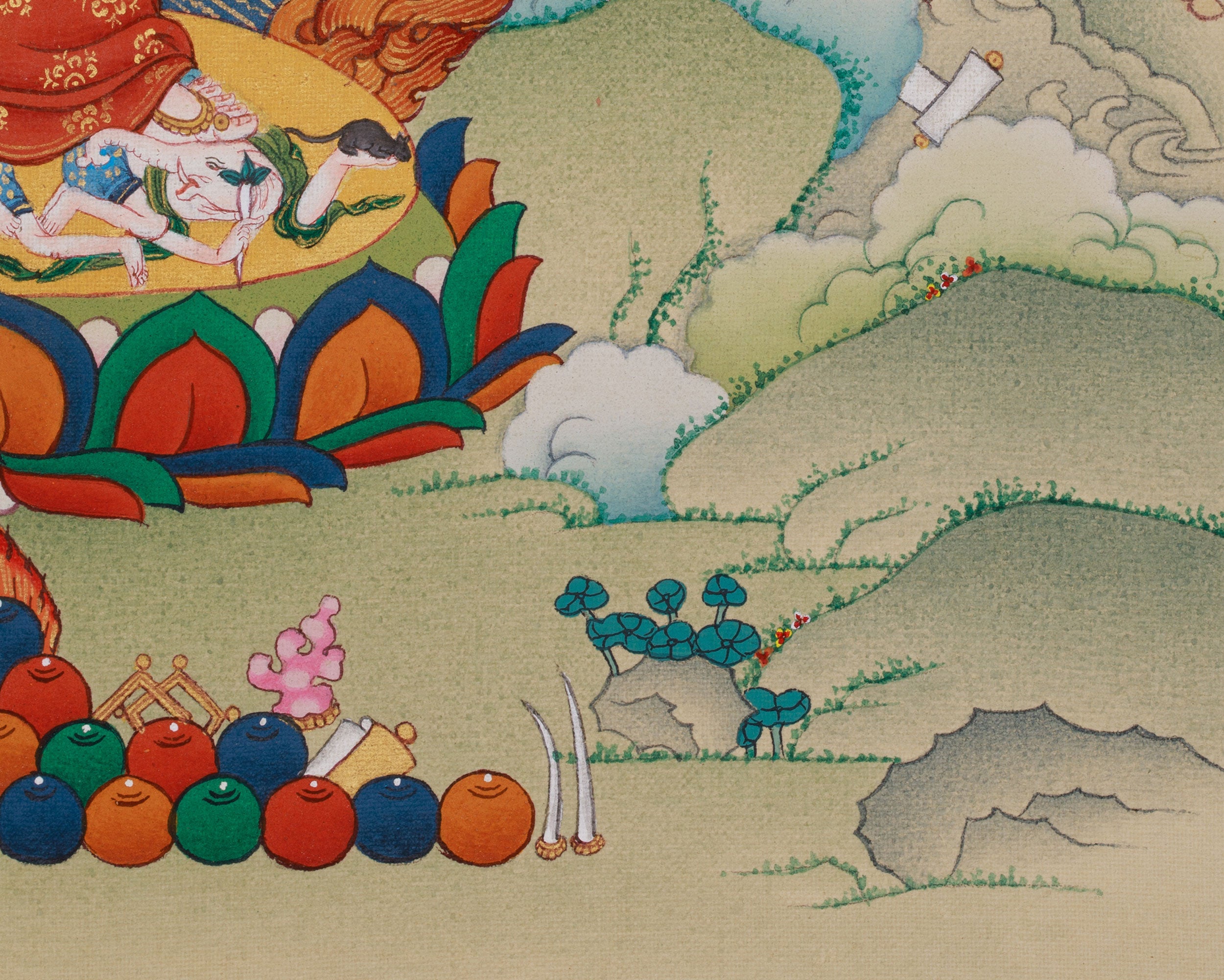 Protector Deity White Mahakala Thangka | Vajradharma Artwork